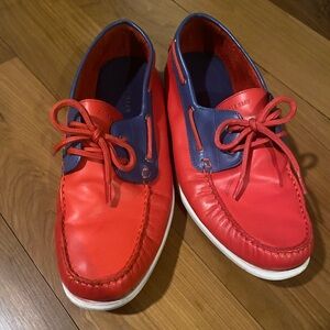 Cole Haan red/blue boat shoes